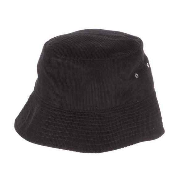 NAHMIAS Corduroy Bucket Hat Size One Size Black Cotton Logo Letter Embroidered - Picture 5 of 6
